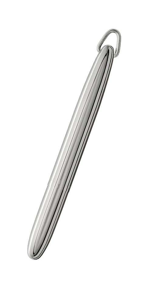 Closed 400/JR chrome bullet space pen with jump ring