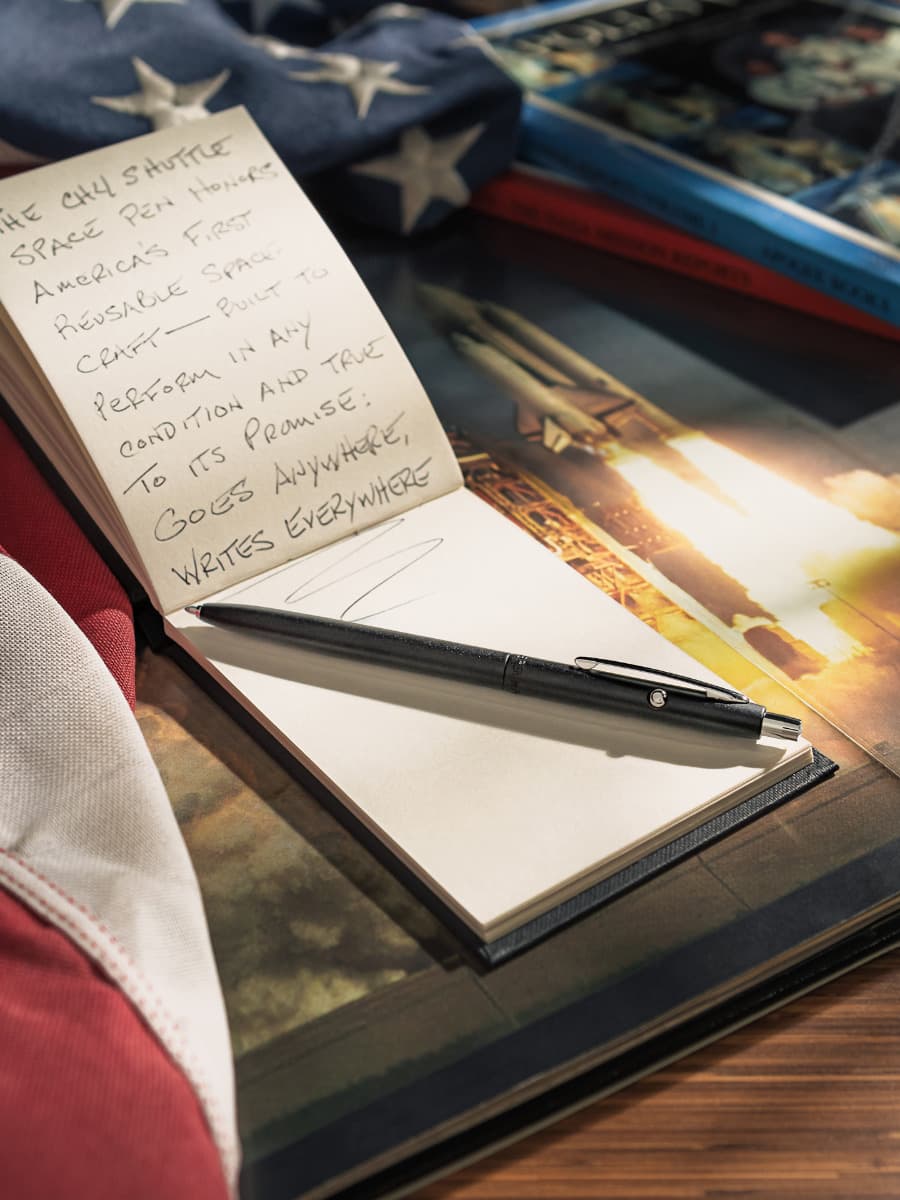 Matte Black Shuttle Space Pen, Chrome Accents-3