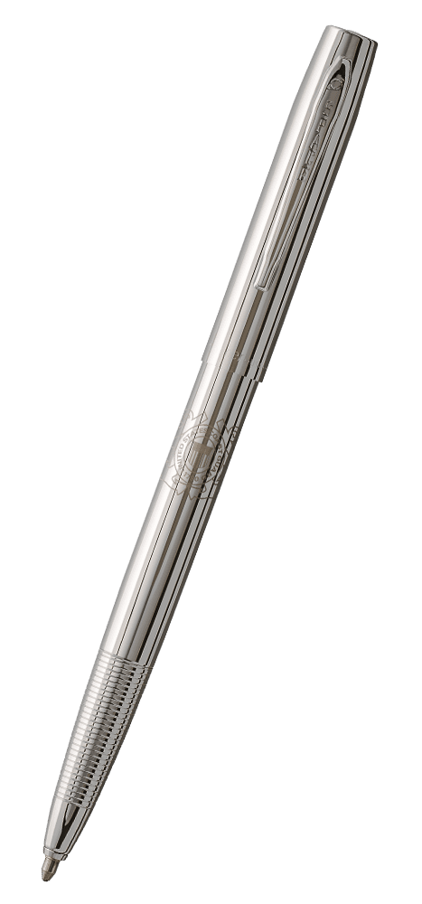 Chrome Cap-O-Matic Space Pen, Coast Guard Emblem-0