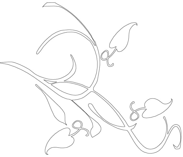 Engraving mark for Nouveau vine and leaves design